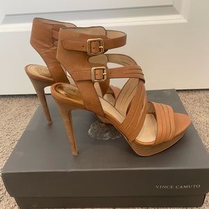 Vince Camuto Platform Heels, Soft calf leather, size 8.5